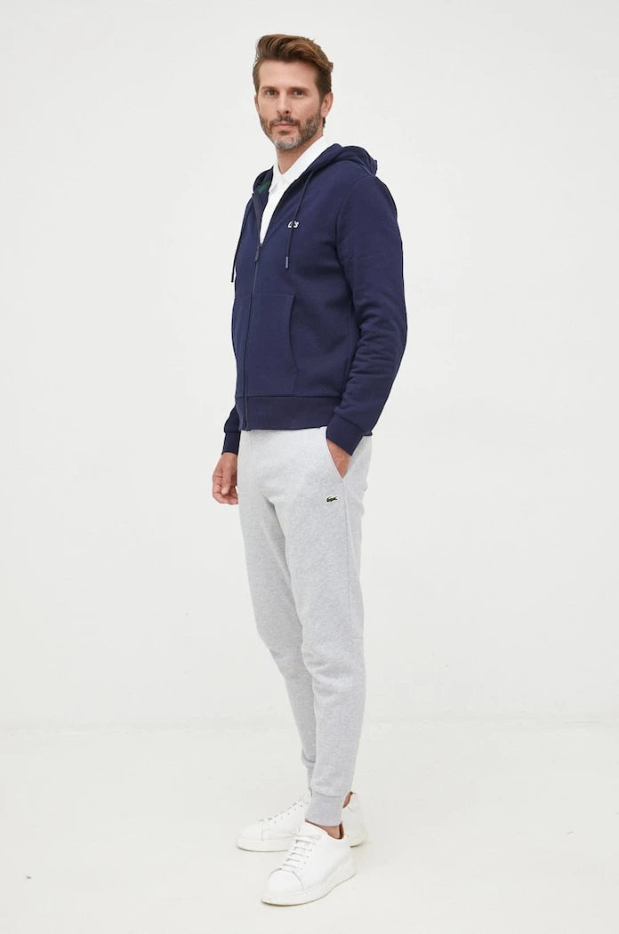 Pamuklu kapüşonlu erkek Lacoste sweatshirt
