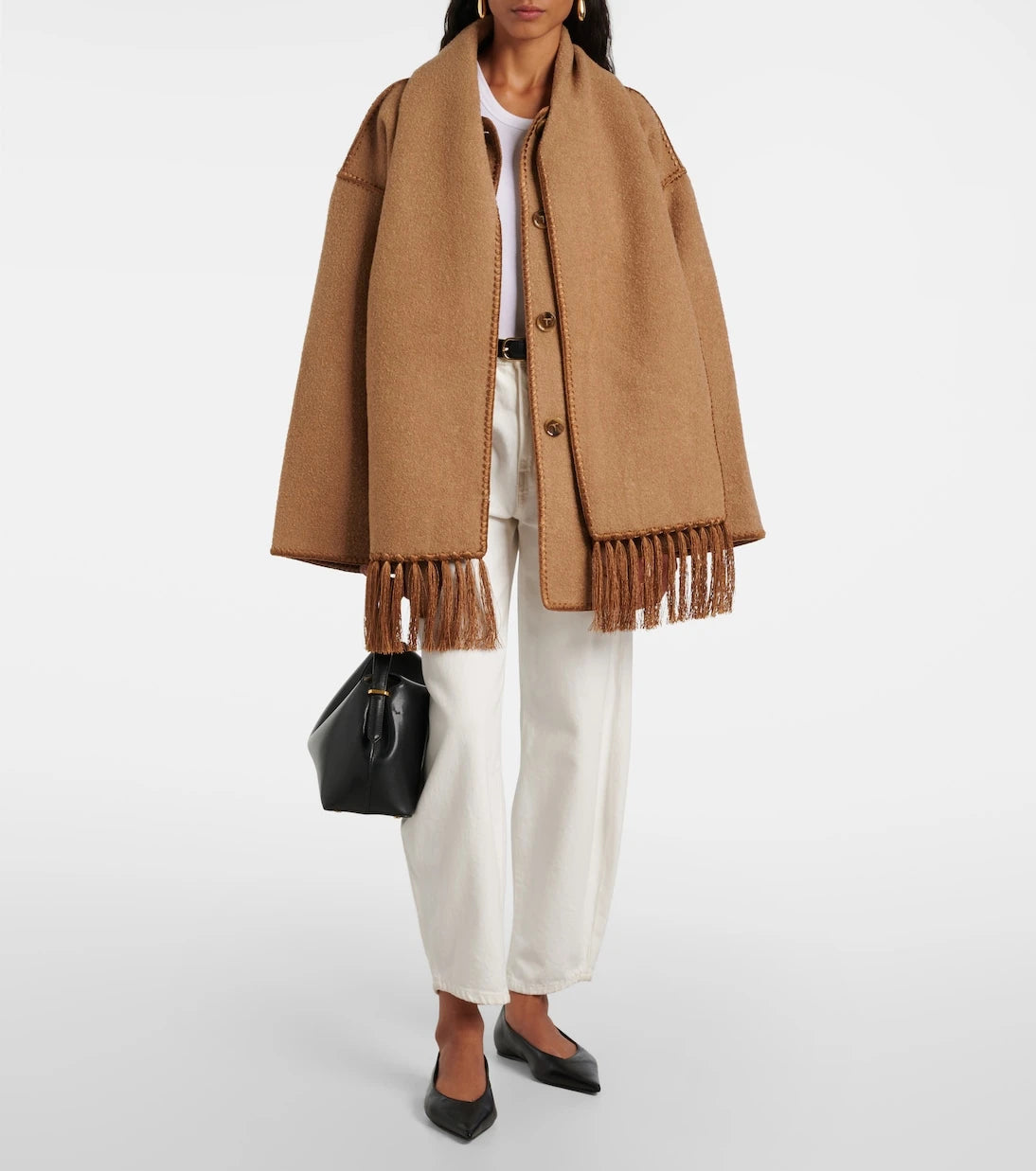 Toteme - Embroidered wool-blend scarf jacket