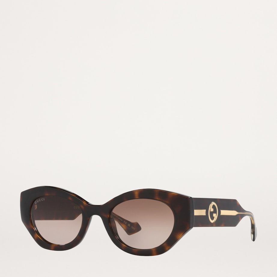 Brown Injected Oval Sunglasses