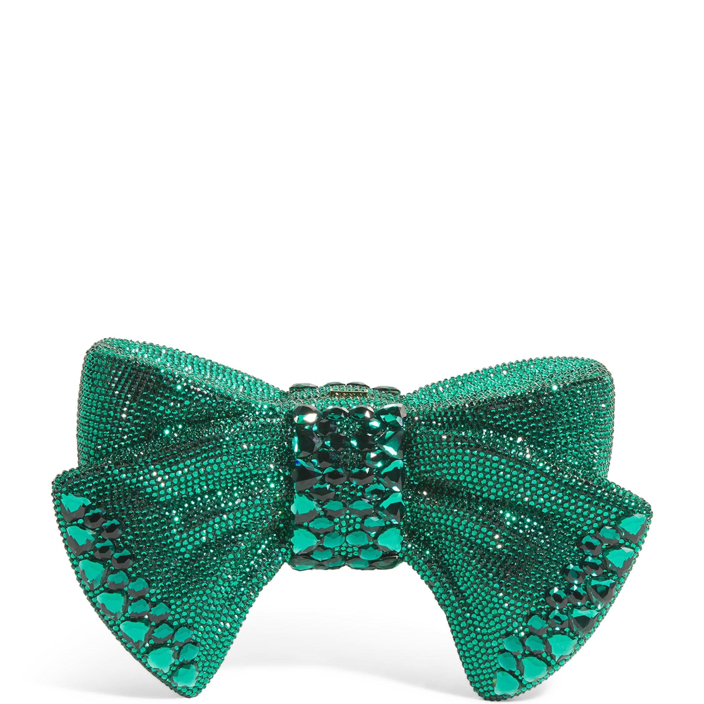 Judith Leiber Green x Harrods EXCLUSIVE Embellished Just For You Bow Clutch Bag