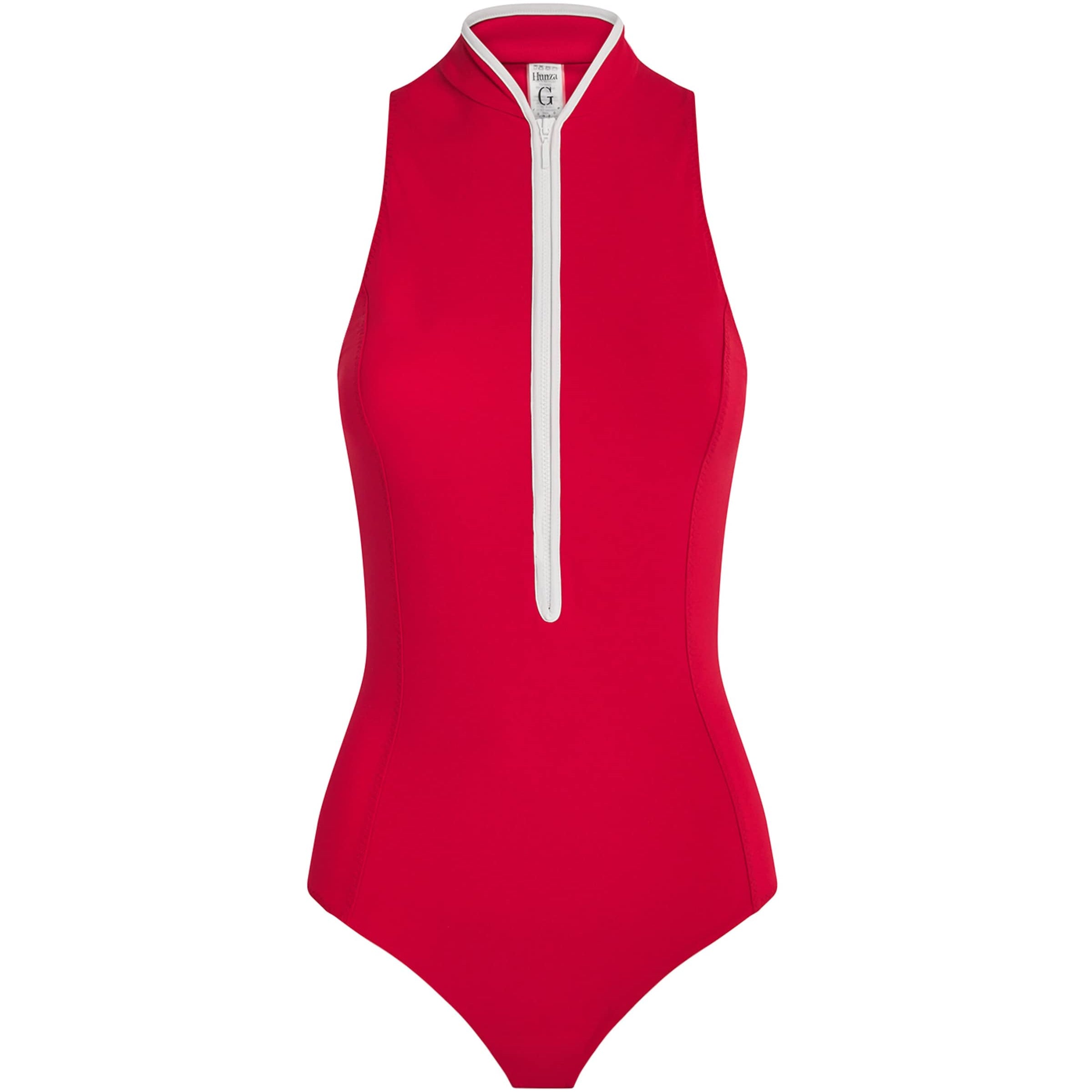 Red UPF 50+ Half-Zip Katya Swimsuit