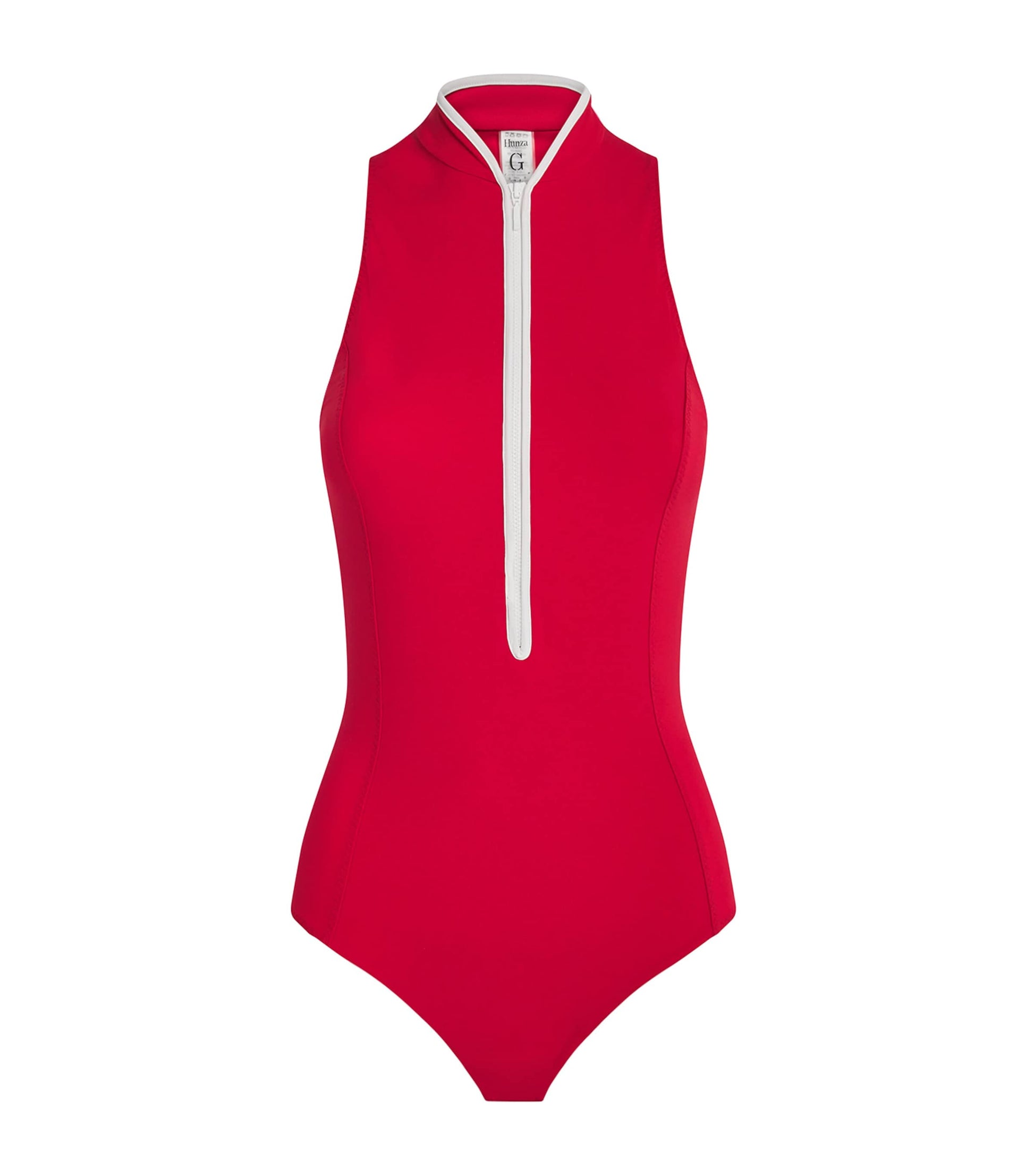 Red UPF 50+ Half-Zip Katya Swimsuit