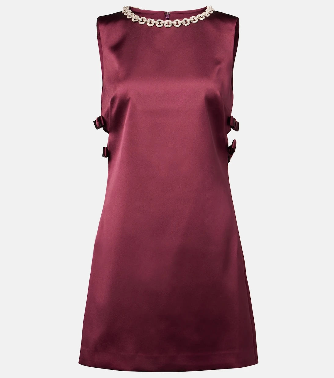 Self-Portrait - Bow-detail embellished satin minidress