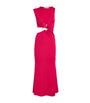 Red Spiral Crystal Cut-Out Maxi Dress