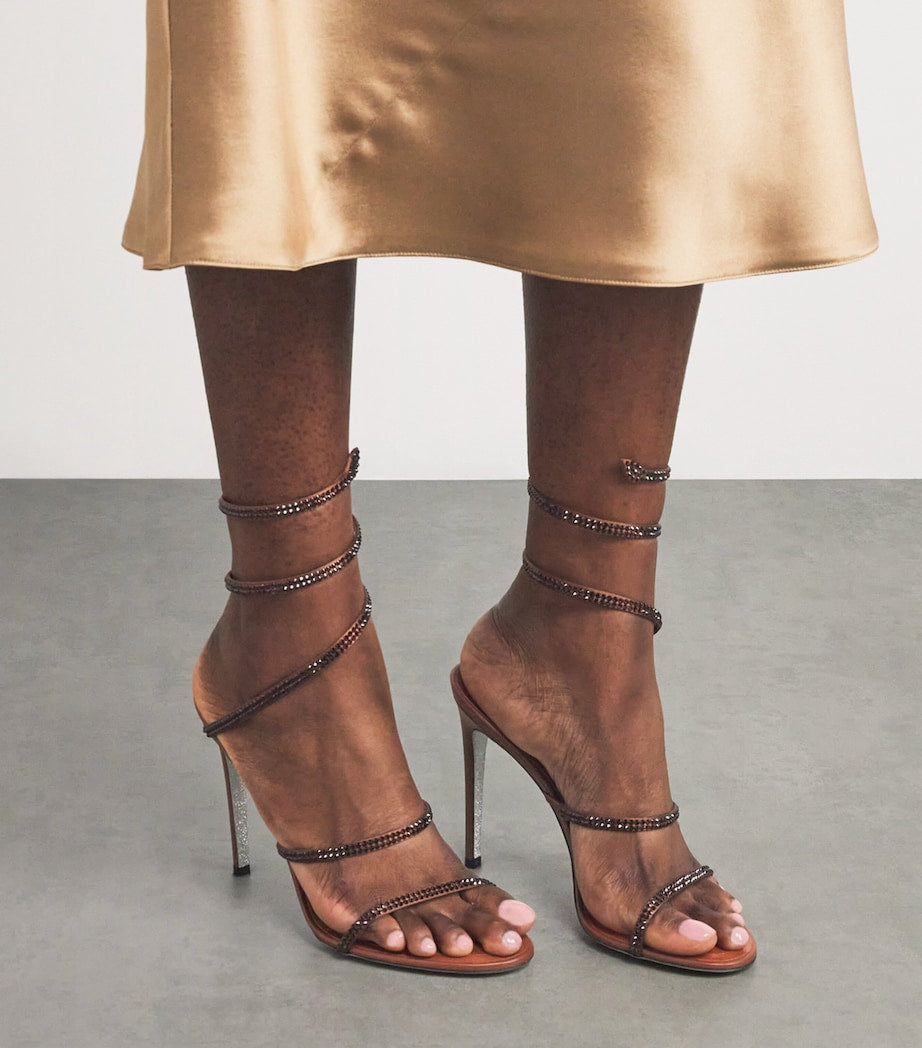 Brown Embellished Cleo II Heeled Sandals 105