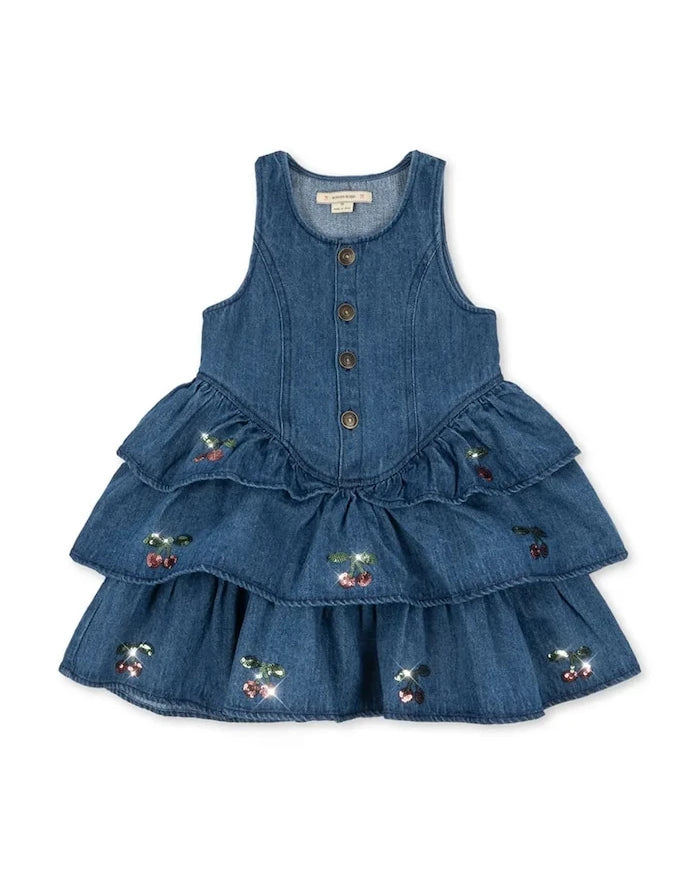 Konges Sløjd ELBA DRESS GOTS Çocuk Denim Elbise