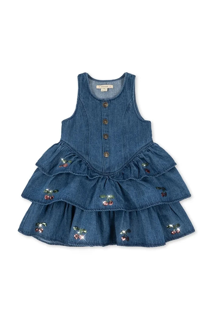 Konges Sløjd ELBA DRESS GOTS Çocuk Denim Elbise