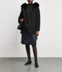 Yves Salomon Black Fox-Rabbit Blended-Cotton Parka (72cm)