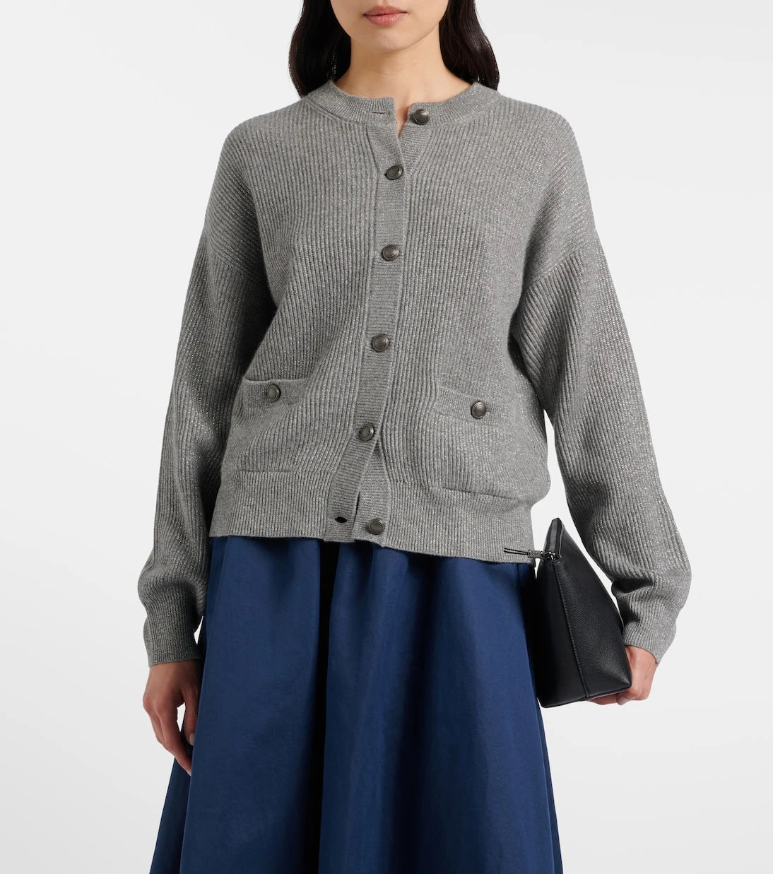 Brunello Cucinelli - Cashmere-blend lamé cardigan