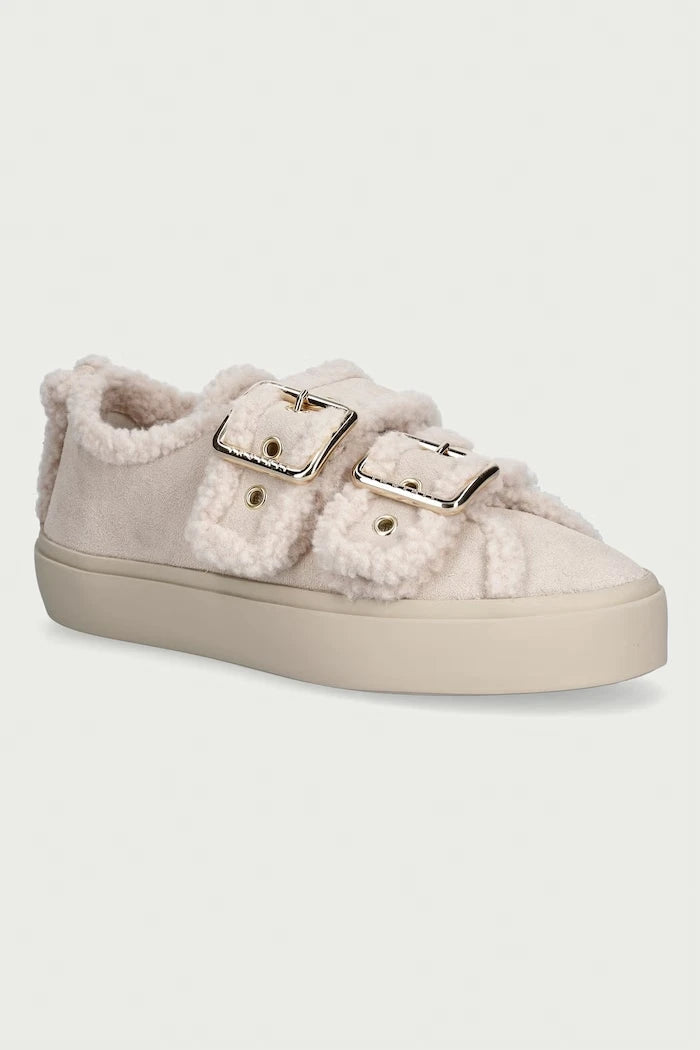 Inuikii Shearling Low Velcro Buckle Kadın Süet Spor Ayakkabı