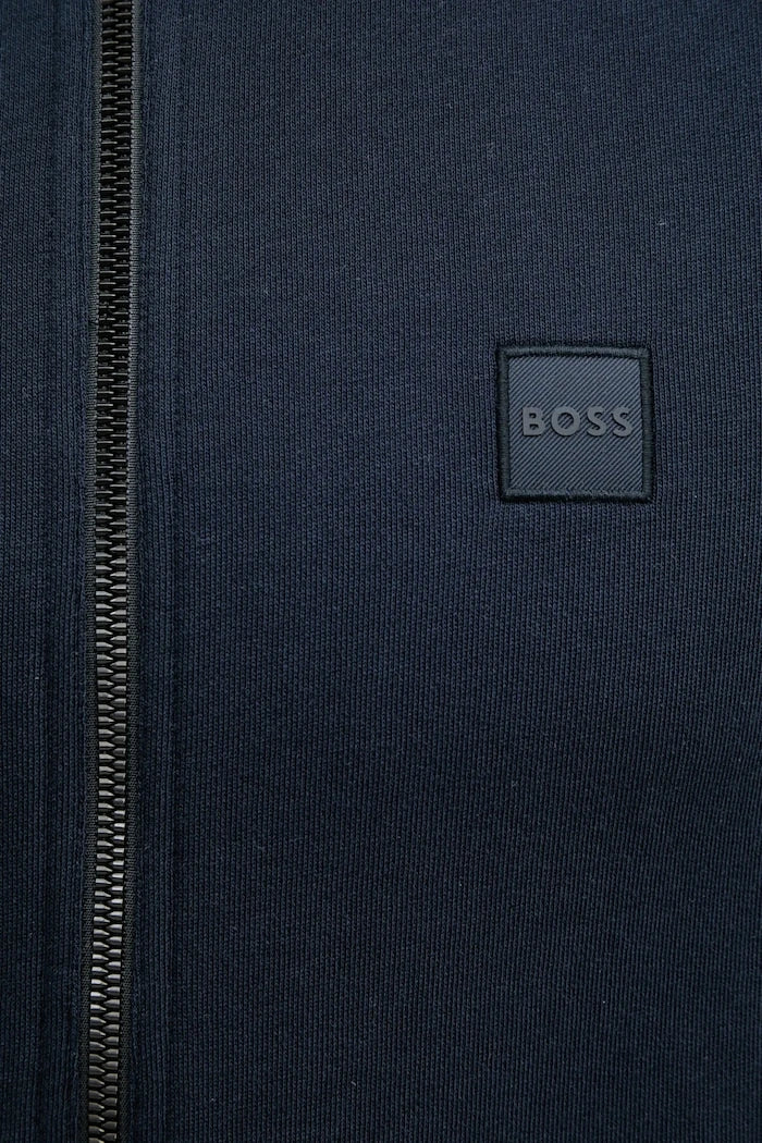 BOSS Orange pamuklu erkek fermuarlı sweatshirt Zestart