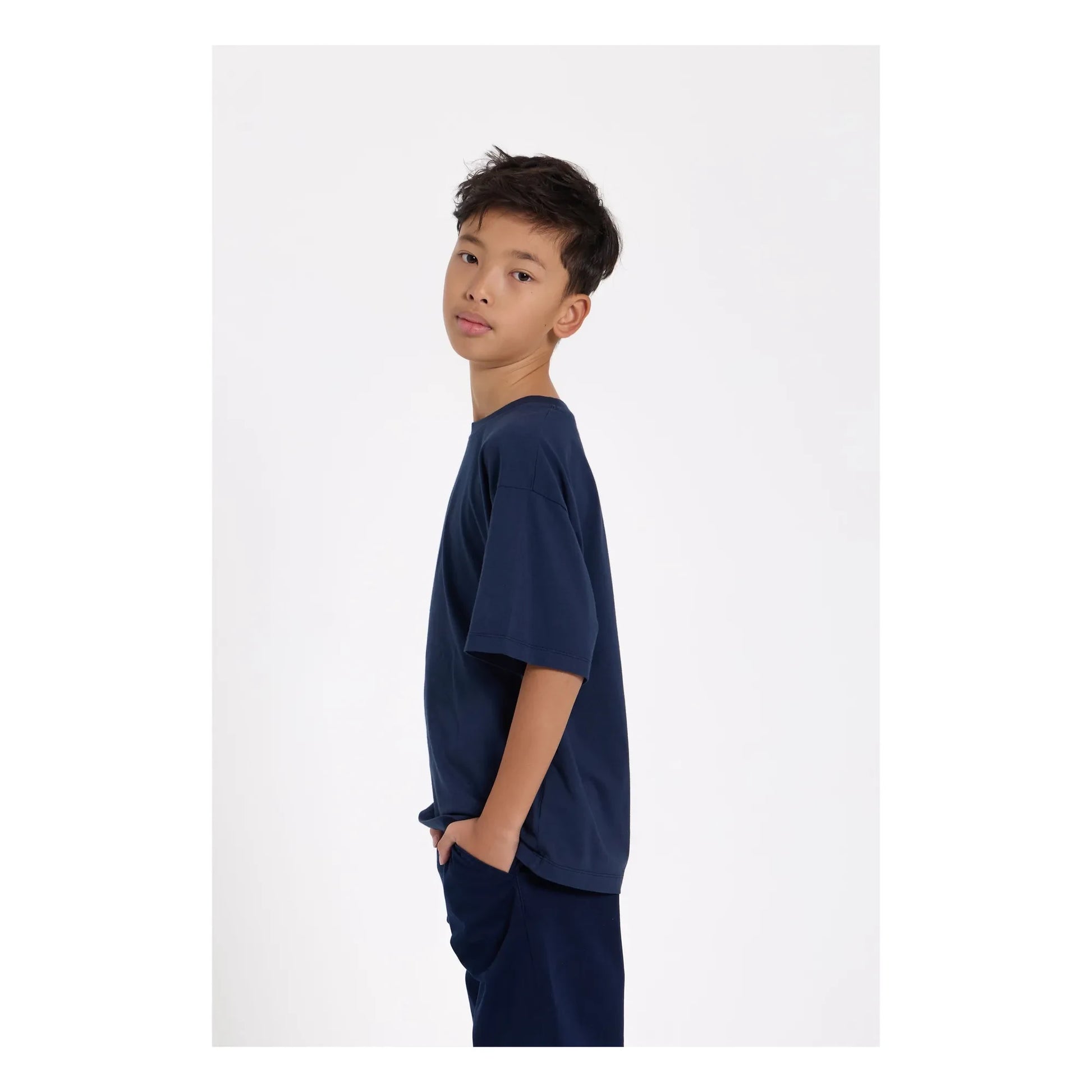 Smallable Kid - Nils Organic cotton T-shirt | Washed blue
