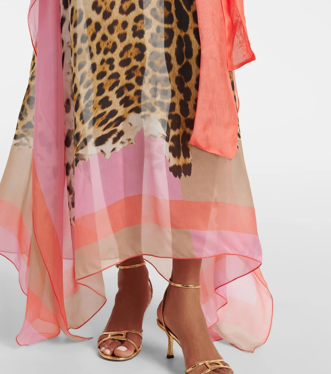 Roberto Cavalli - Printed belted silk kaftan