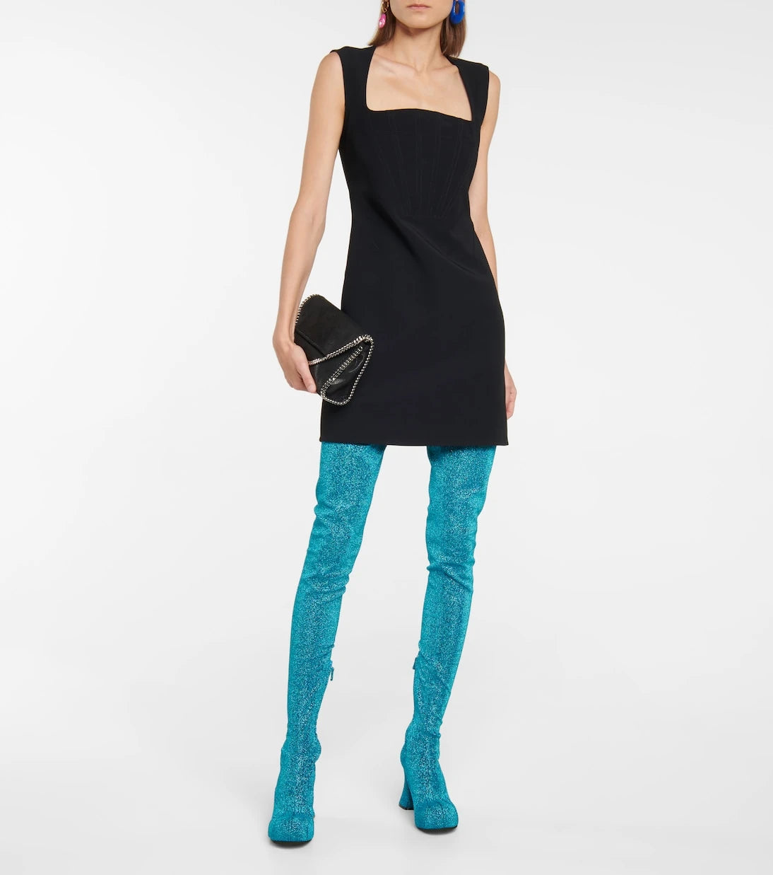 Stella McCartney - حذاء Groove Lurex® طويل يصل إلى الركبة