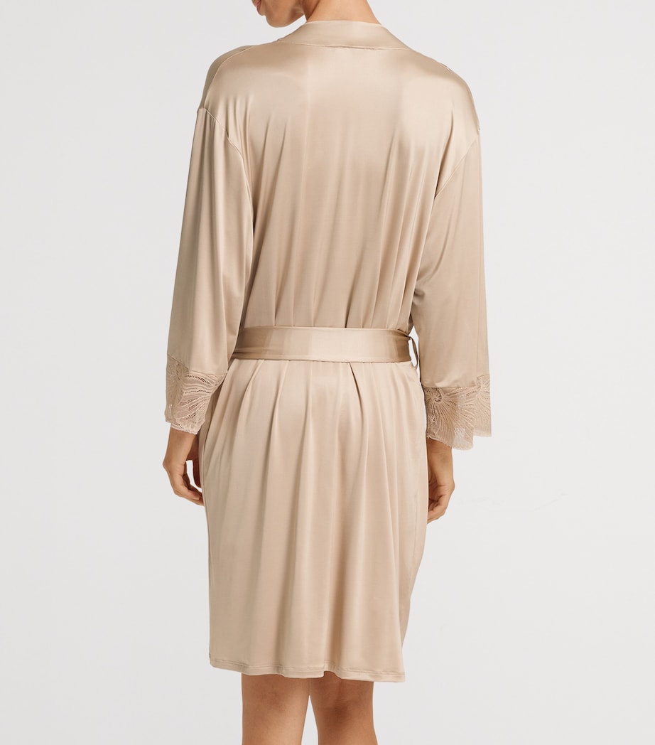 Hanro Satin Lace-Trim Lilith Robe