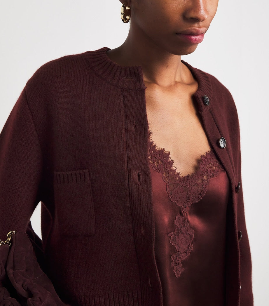 Almada Label Burgundy Wool-Cashmere Zozo Cardigan