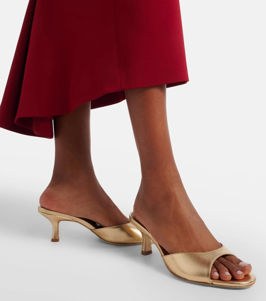 Staud - Brigitte 100 metallic leather mules