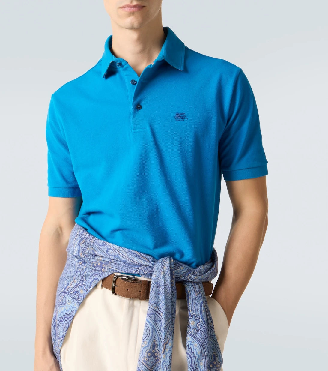 Etro - قميص بولو بيجاسو قطن