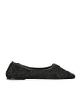 Crystal-Embellished Balla Mesh Ballet Flats BLACK