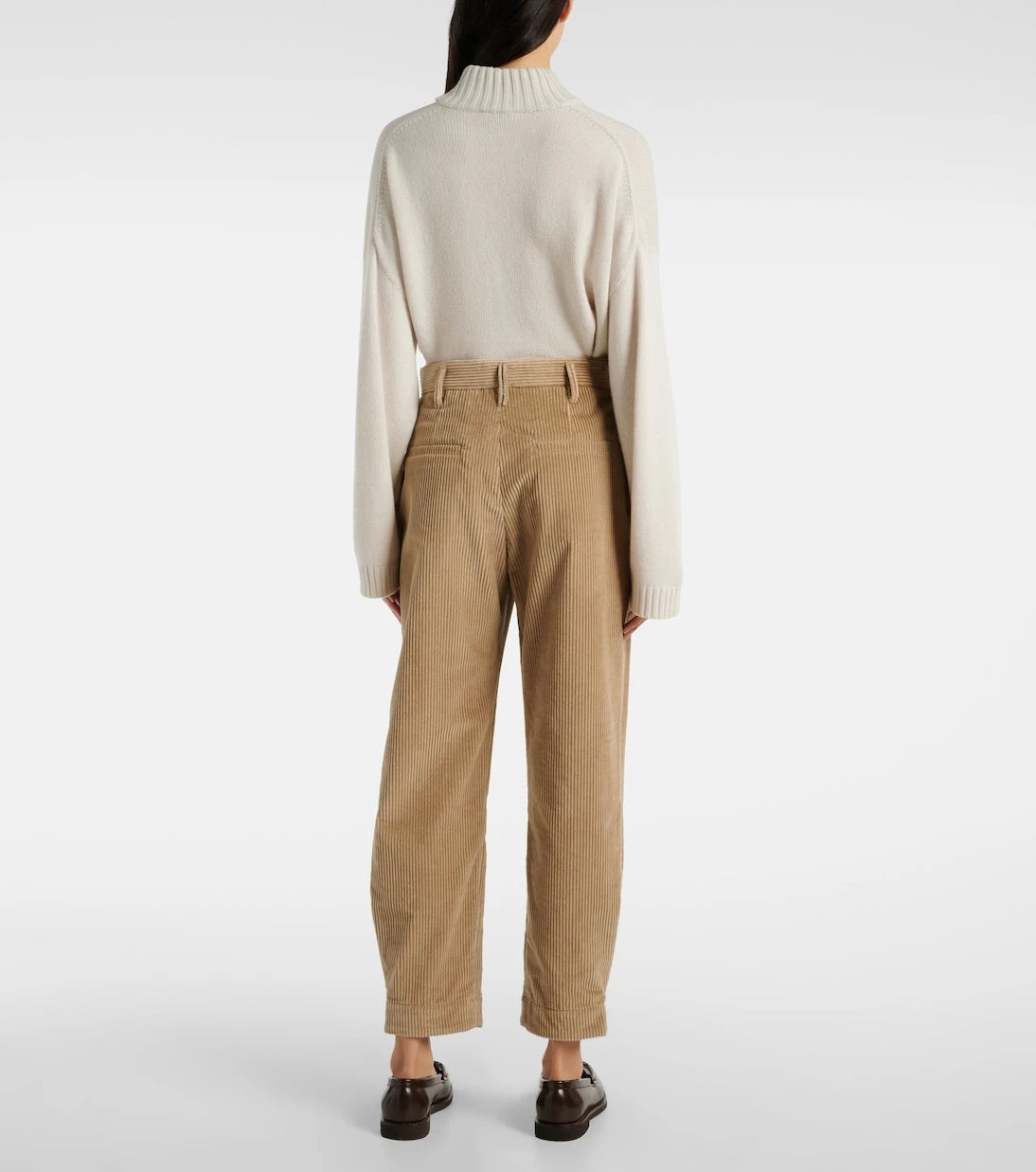 Brunello Cucinelli - High-rise cotton cropped pants