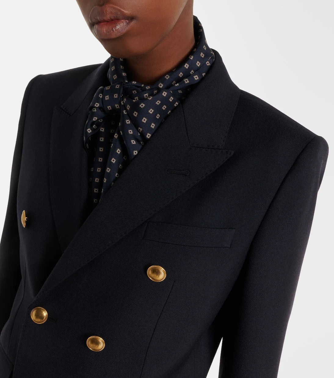 Saint Laurent - Double-breasted wool gabardine blazer