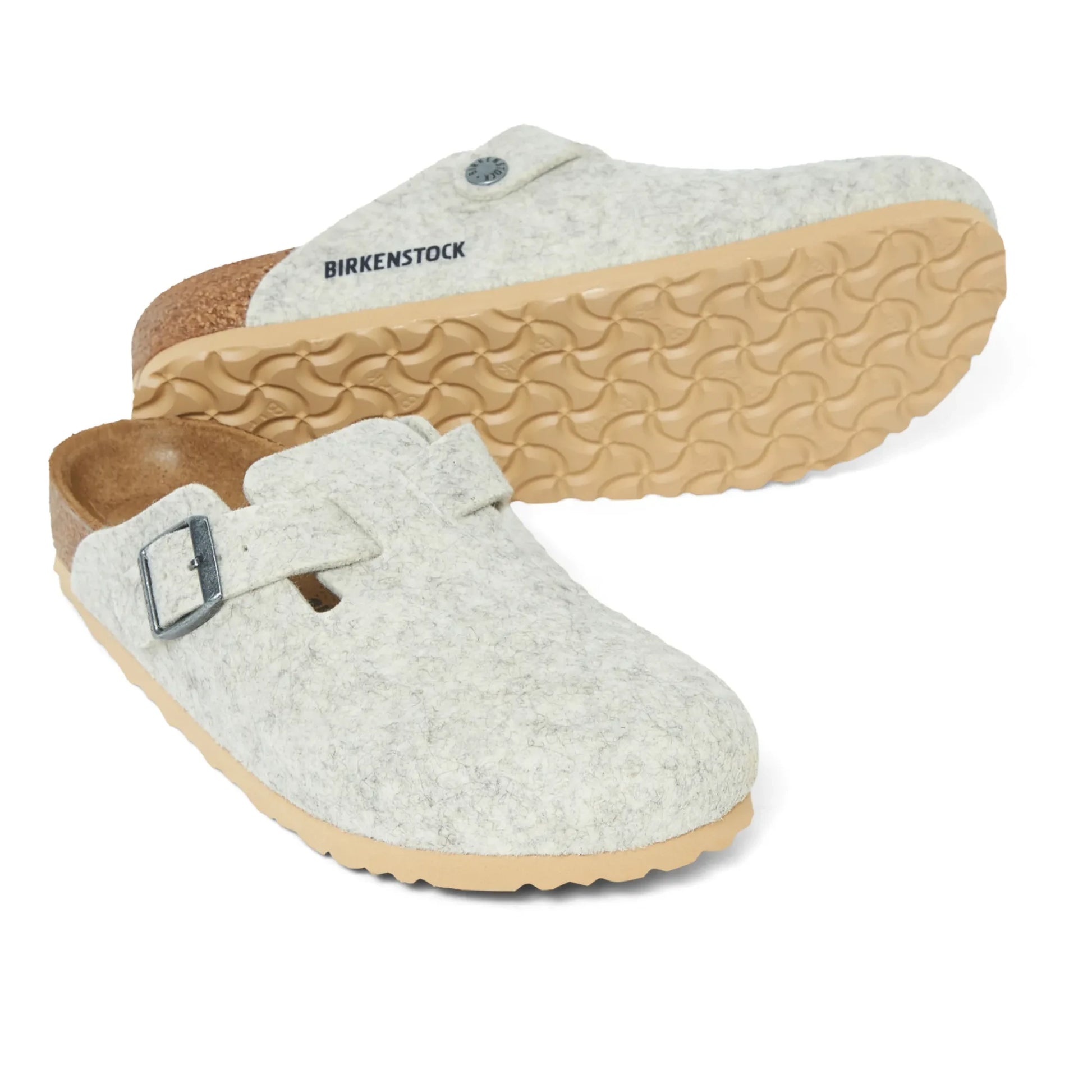 BIRKENSTOCK - Boston Wool Slip-Ons - Narrow Fit | Off white