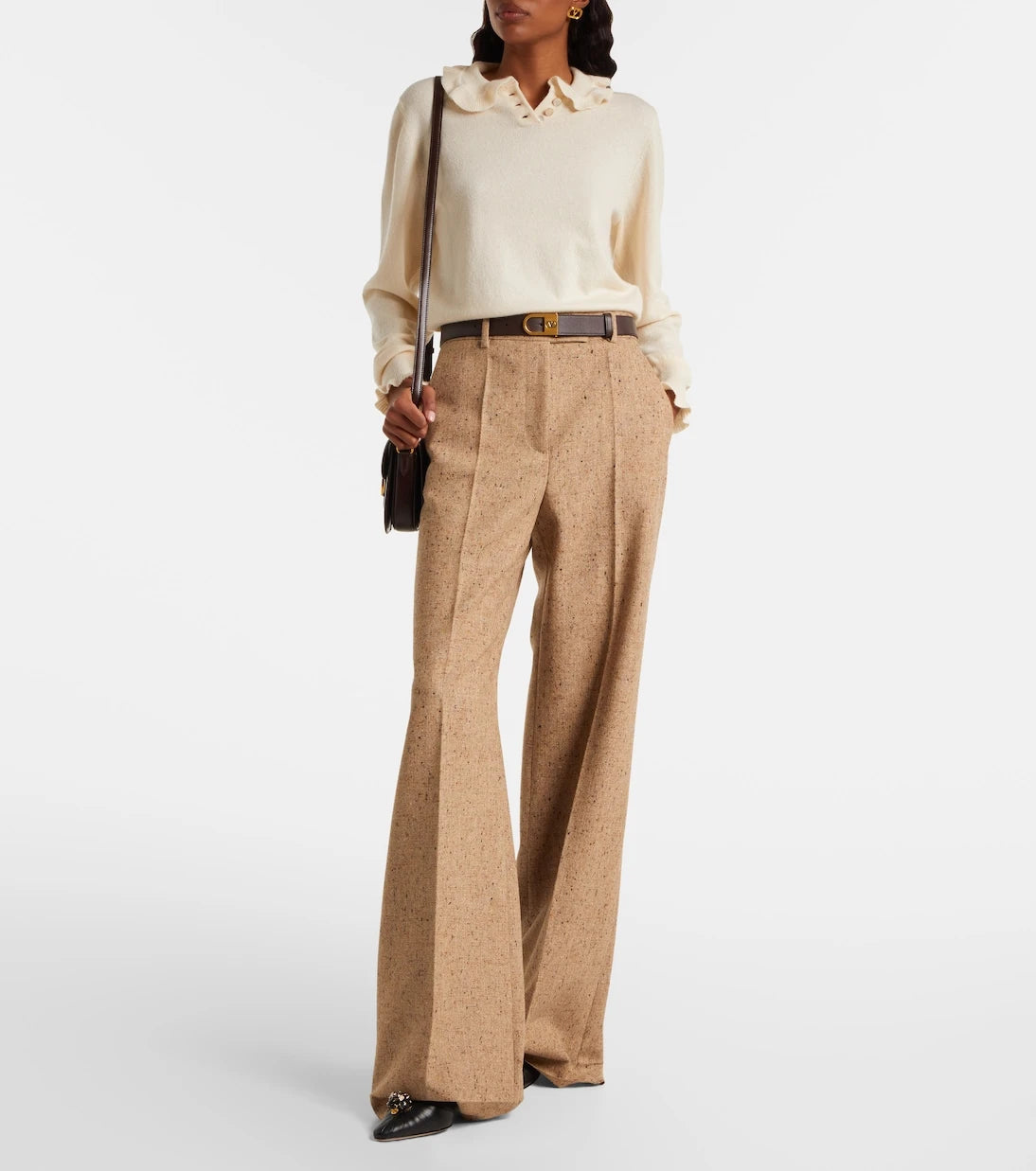 Valentino - High-rise virgin wool wide-leg pants