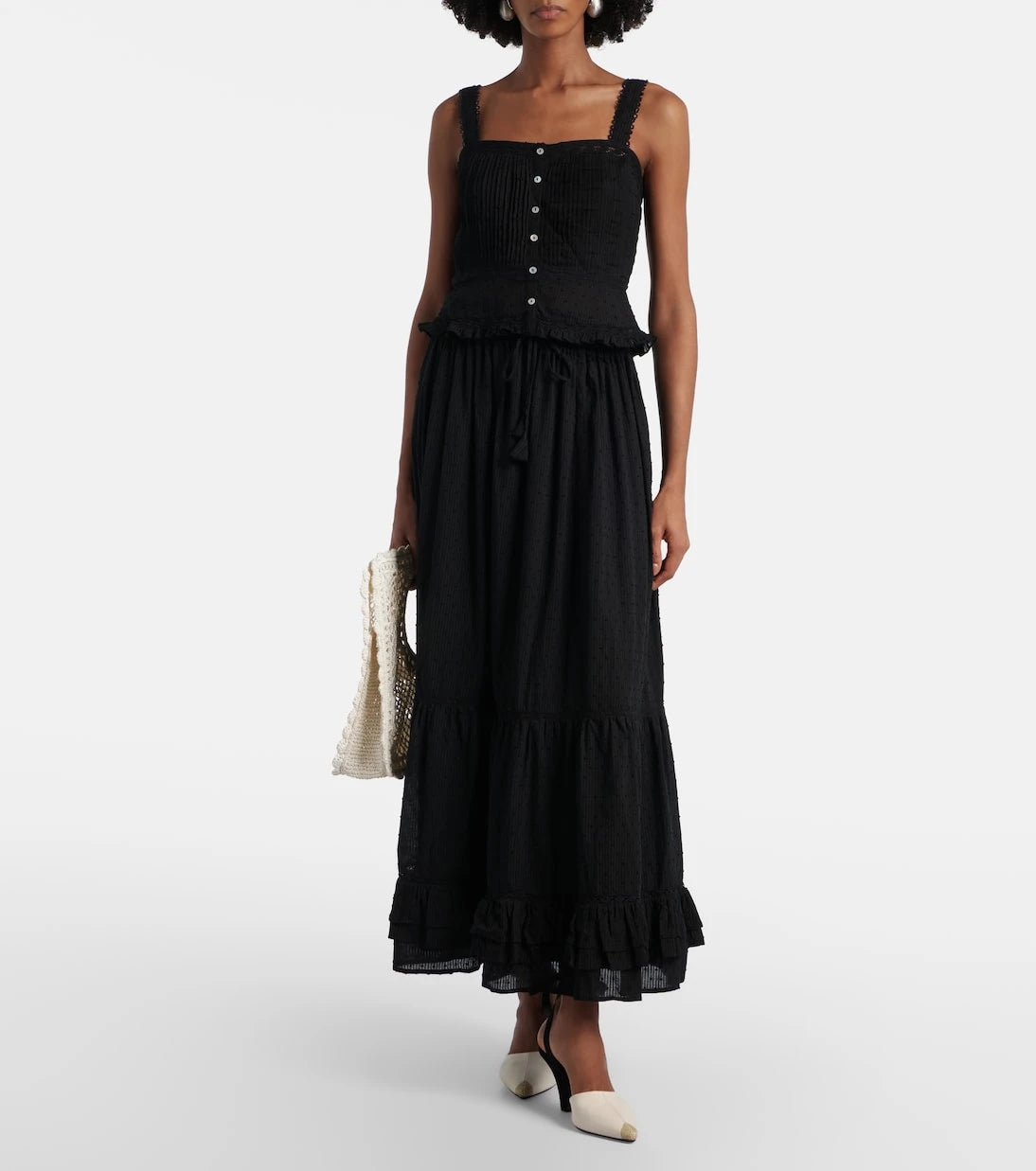 Poupette St Barth - Berry lace-trimmed cotton top