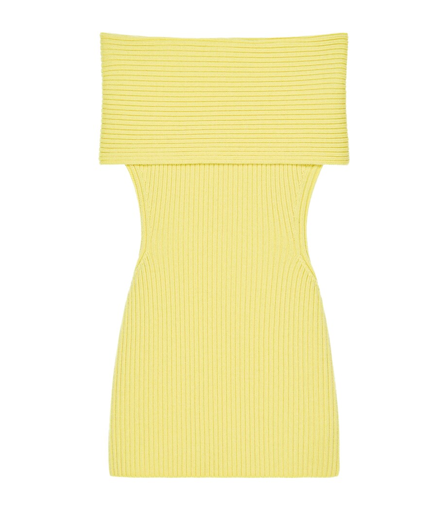 Givenchy Yellow Wool-Blend Knit Mini Dress