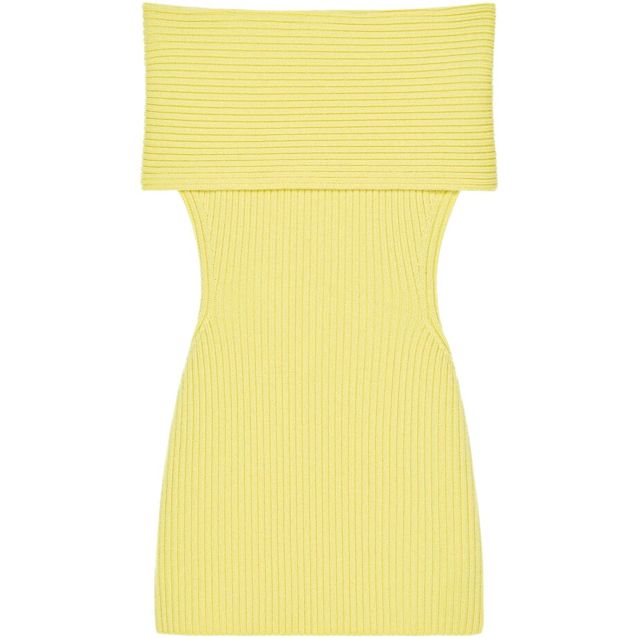 Givenchy Yellow Wool-Blend Knit Mini Dress