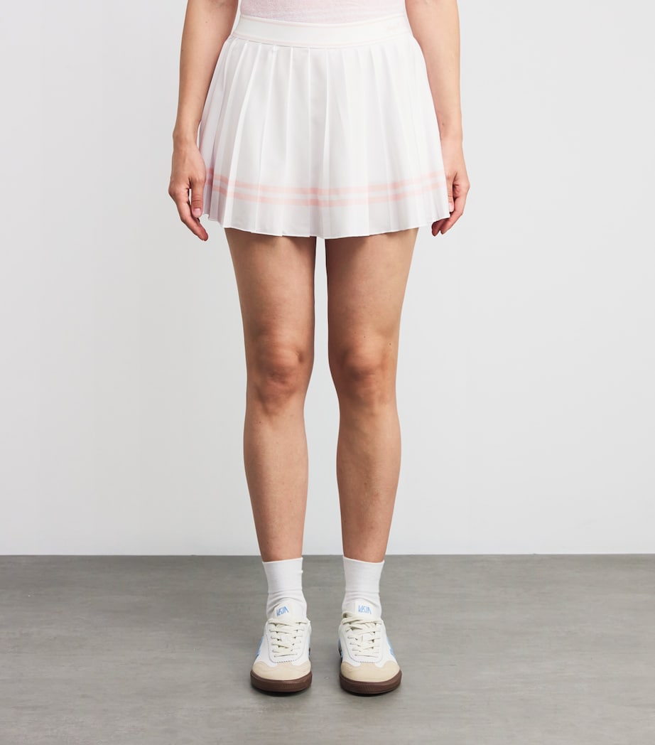 Embroidered Vendome Script Pleated Mini Skort