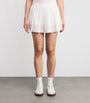 Embroidered Vendome Script Pleated Mini Skort WHITE