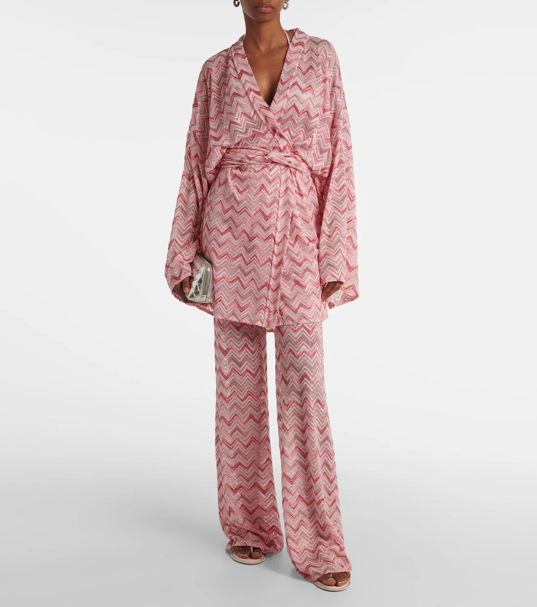 Missoni - روب من خامة اللاميه المضلعة
