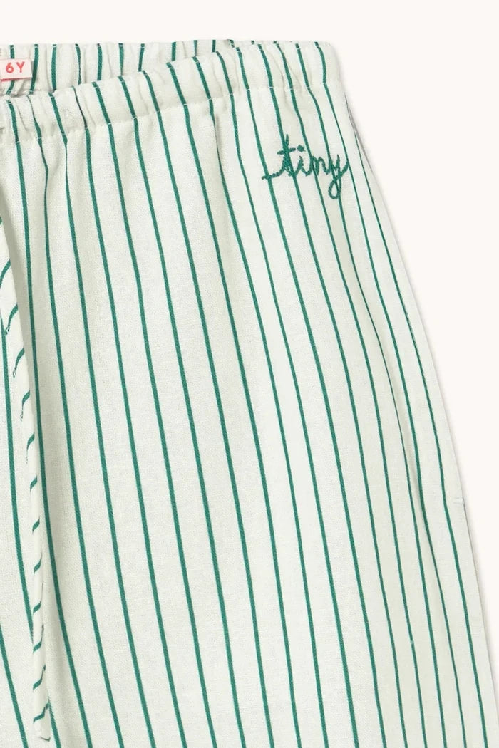 Детски панталон с лен Tinycottons EMERALD STRIPES PANT