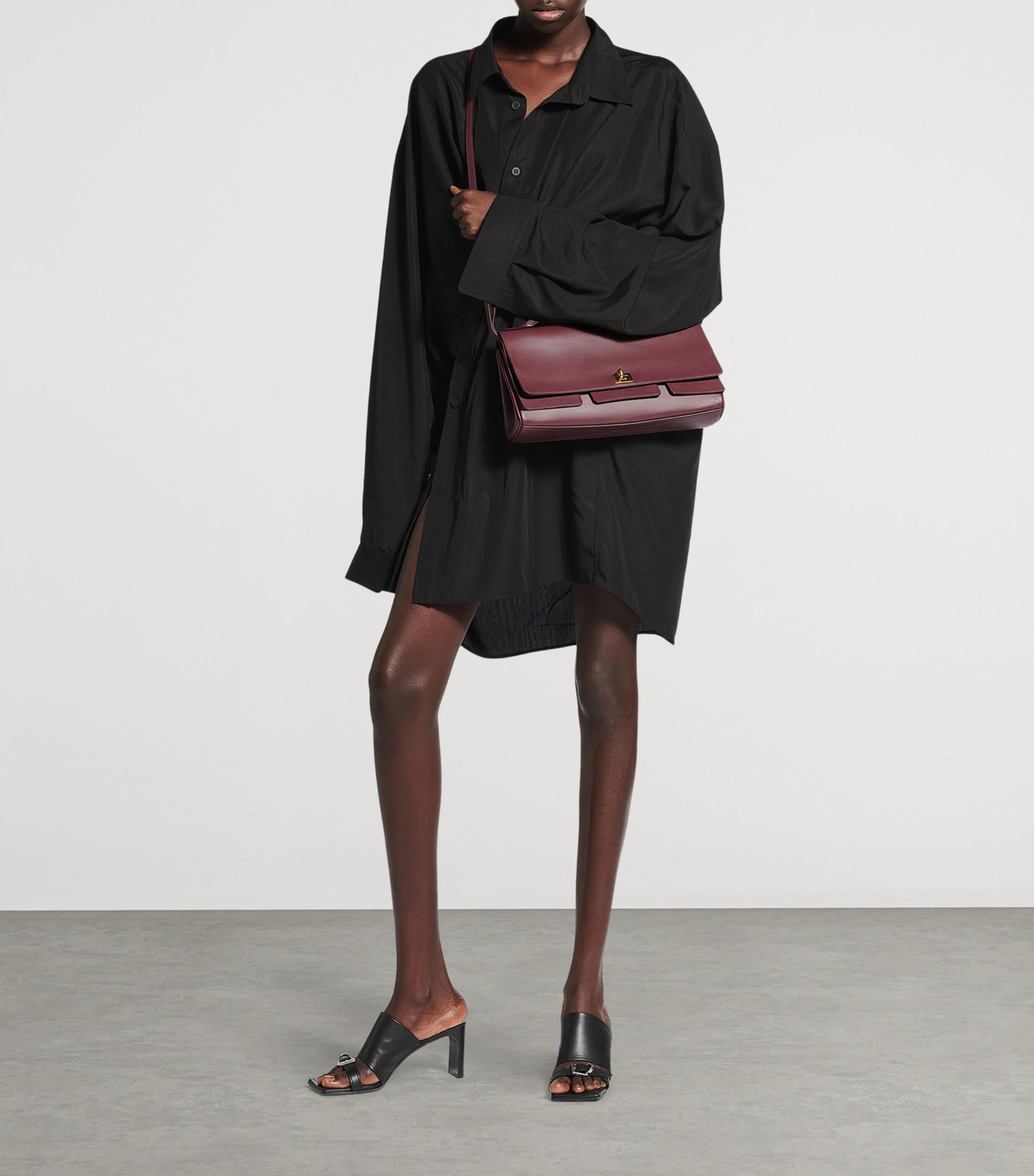 Balenciaga Red Small Calfskin Bel Air Clutch Bag