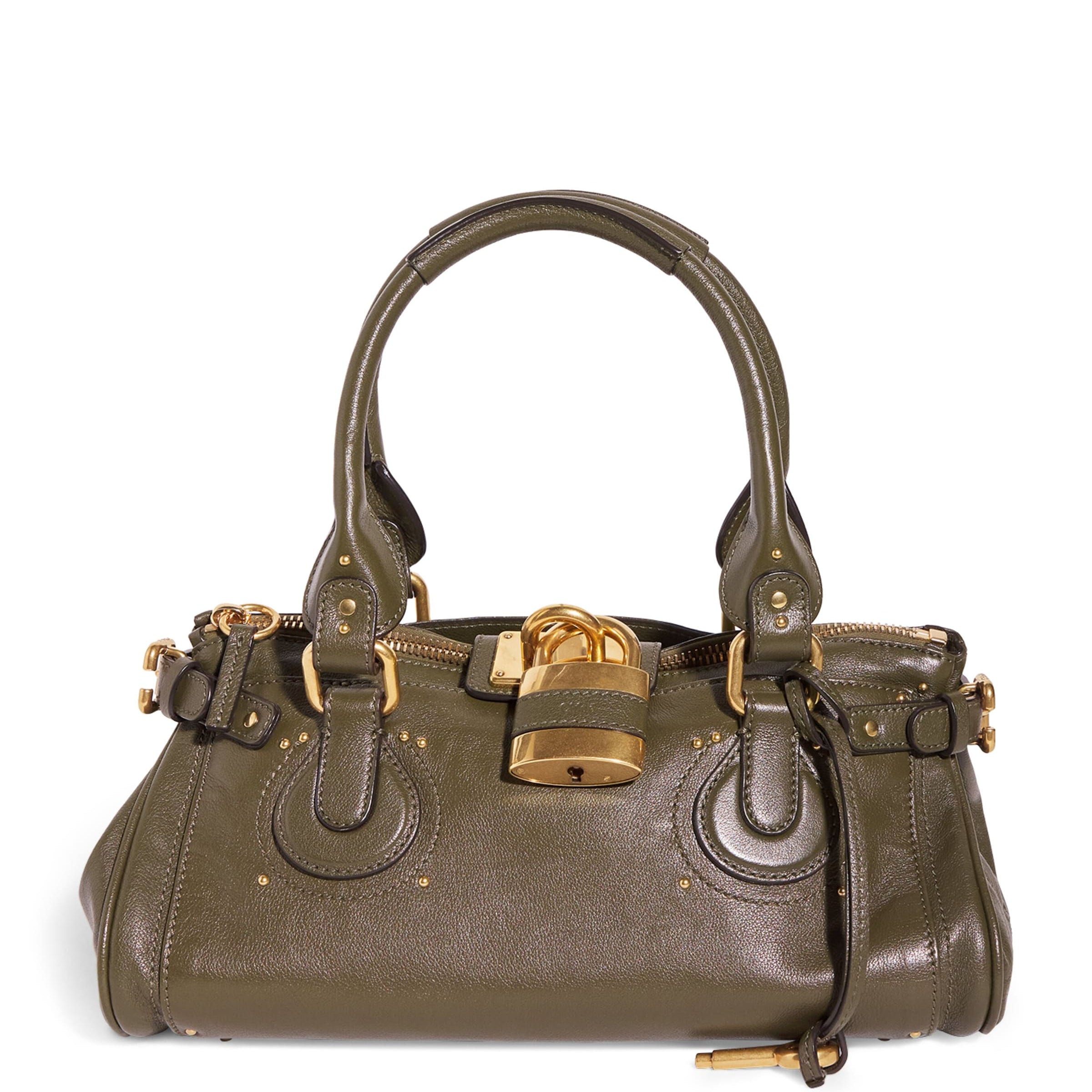 Green Medium Leather Spin Tote Bag