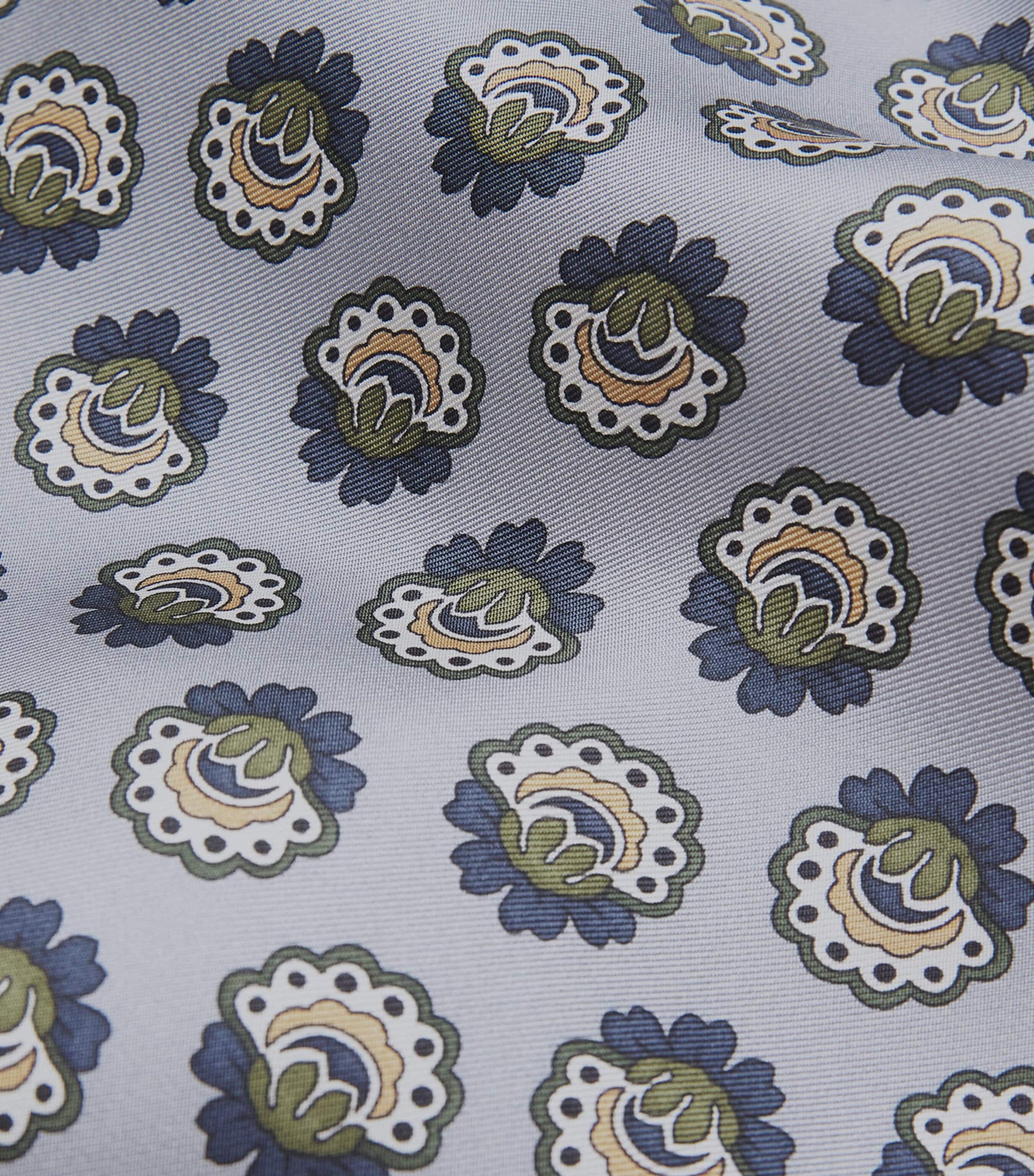 Blue Silk Printed Trousers