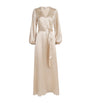 Eleventy Beige Silk Long-Sleeve Maxi Dress