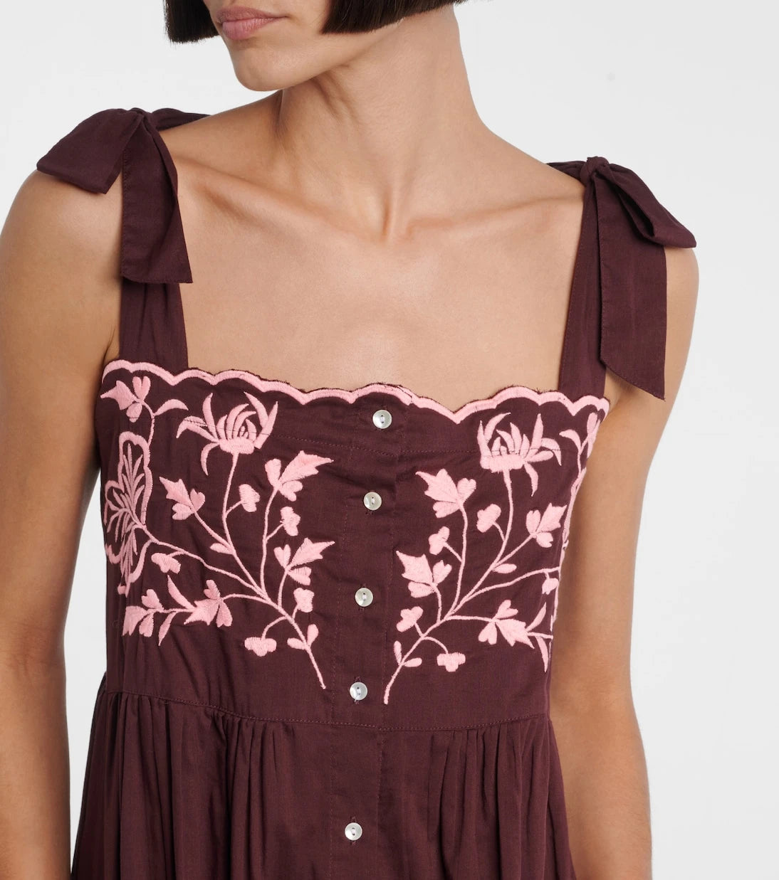 Juliet Dunn - Embroidered cotton midi dress