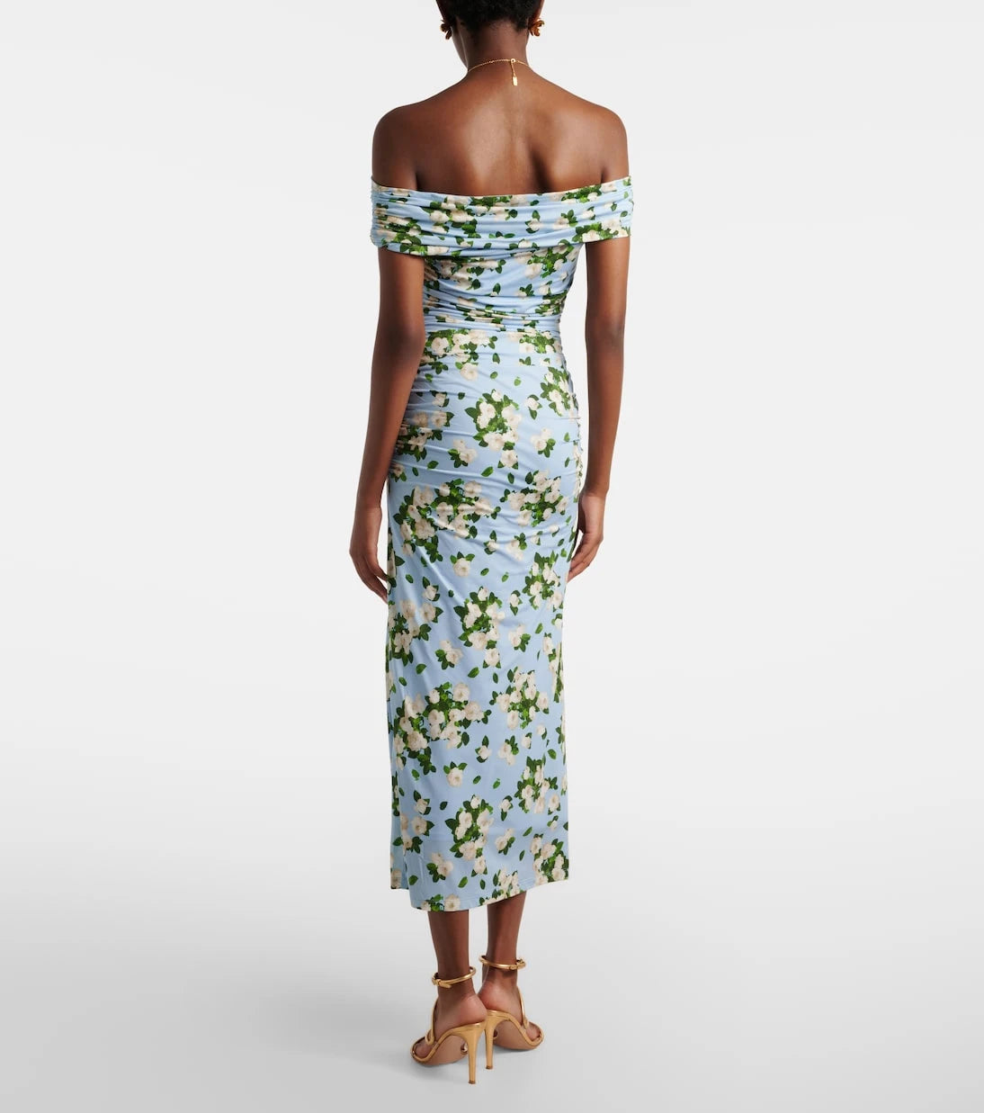 Carolina Herrera - Floral ruched jersey midi dress