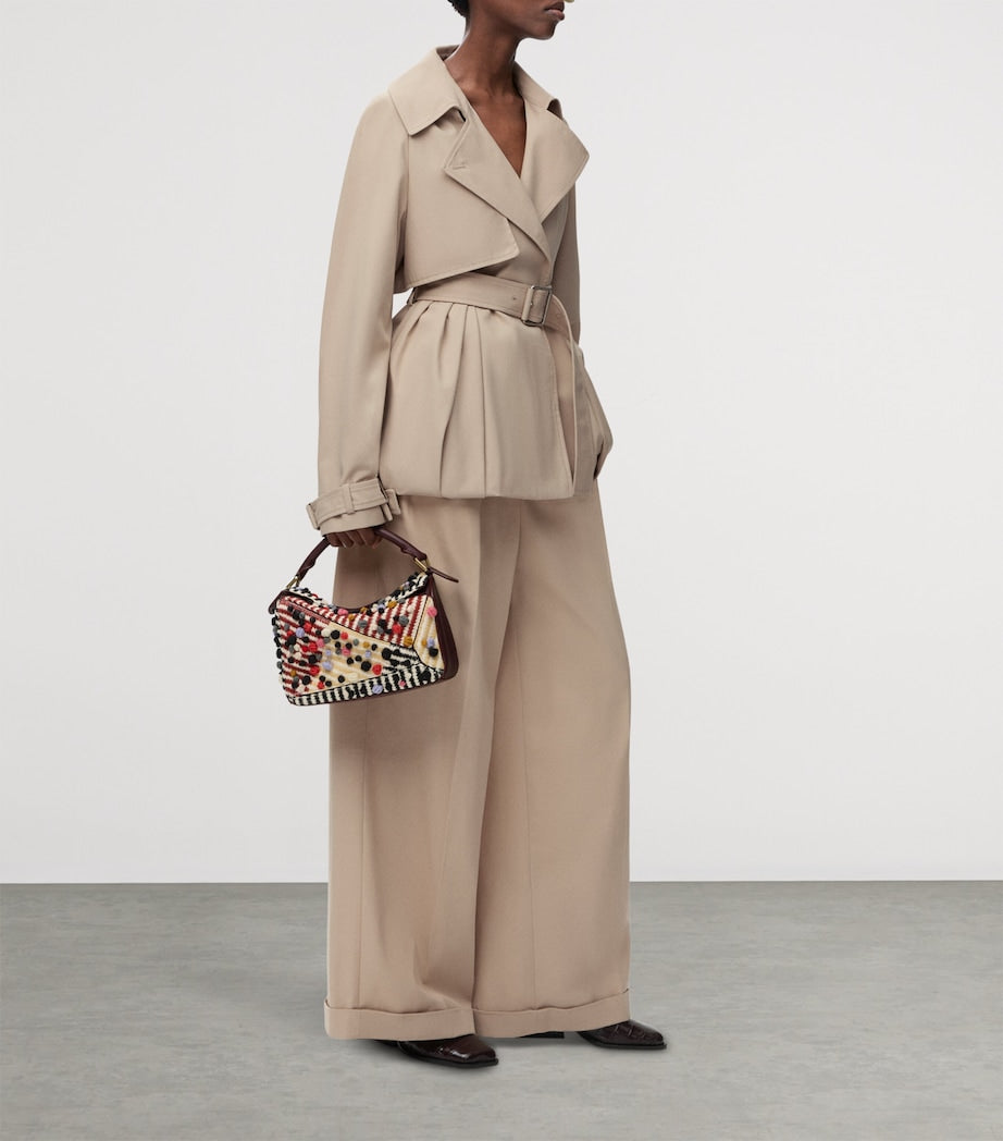 LOEWE Beige Cotton Belted Short Trench Coat