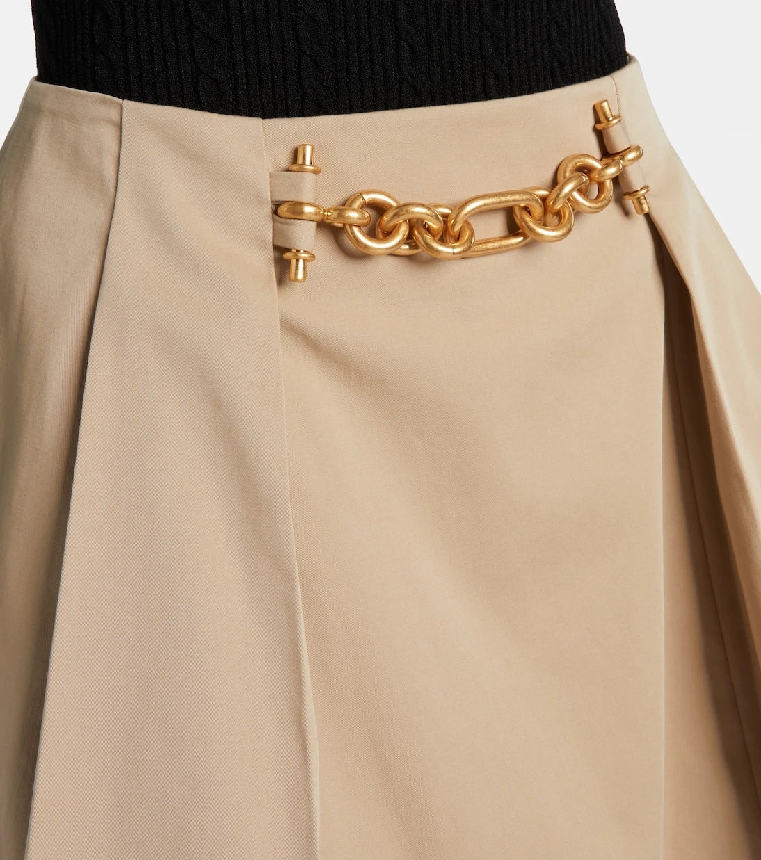 Balmain - تنورة قصيرة من قماش الجاباردين القطني المطوي