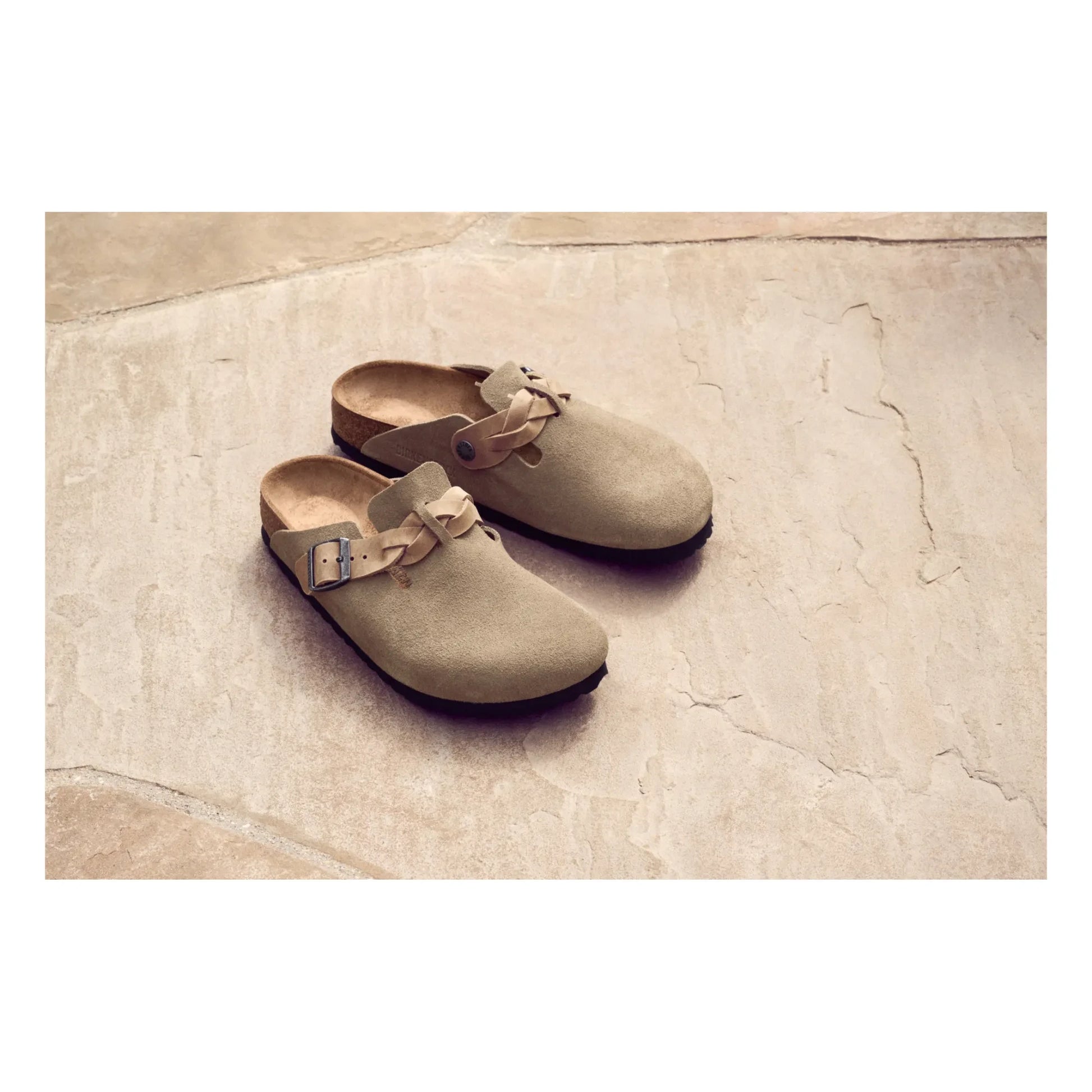 BIRKENSTOCK - Boston Braided Clogs Narrow | Taupe brown