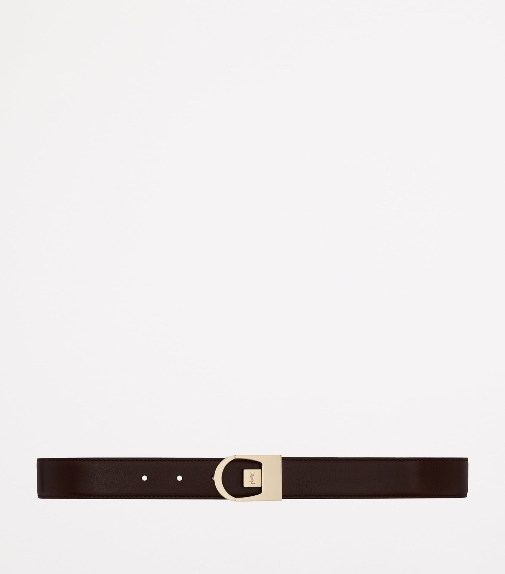 Saint Laurent Black Calfskin Reversible Belt