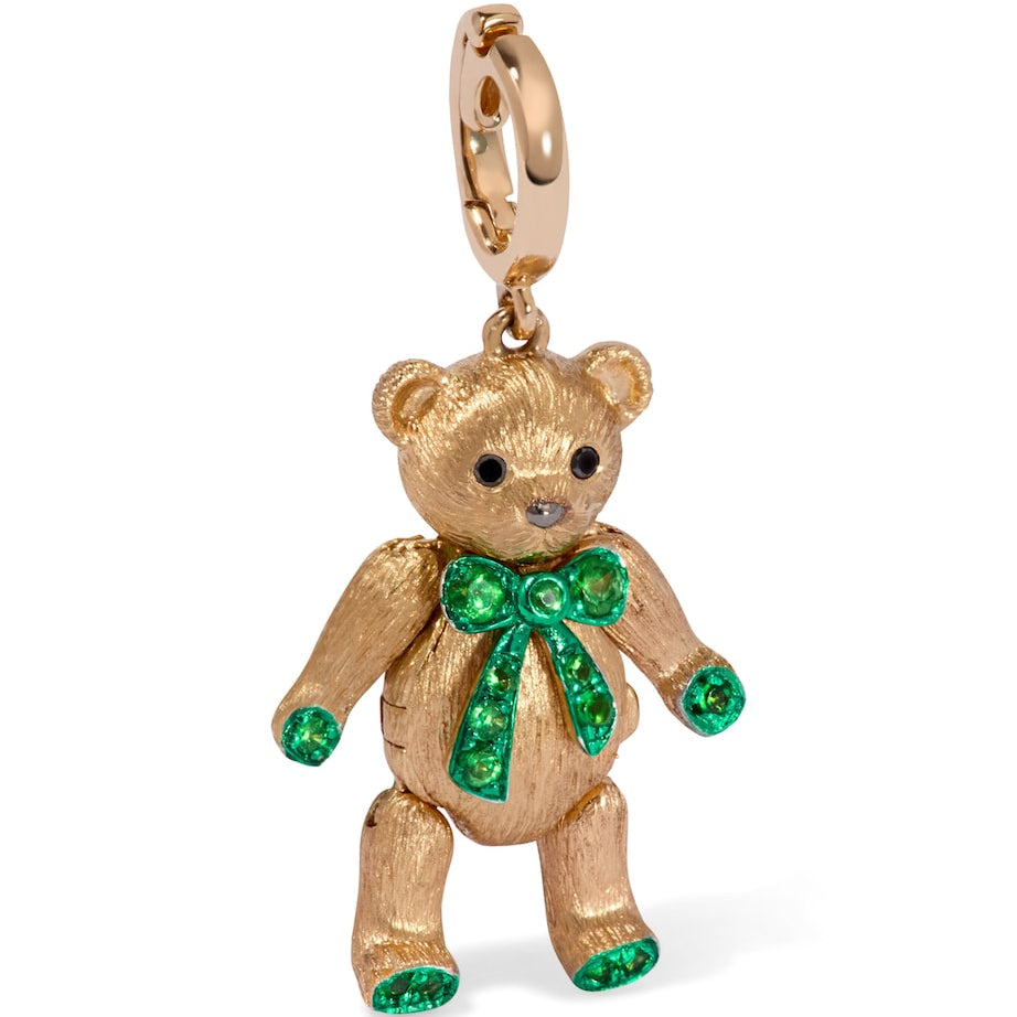 Annoushka x Harrods Yellow Gold, Diamond and Tsavorite My Life in Charms Teddy Bear Locket Charm