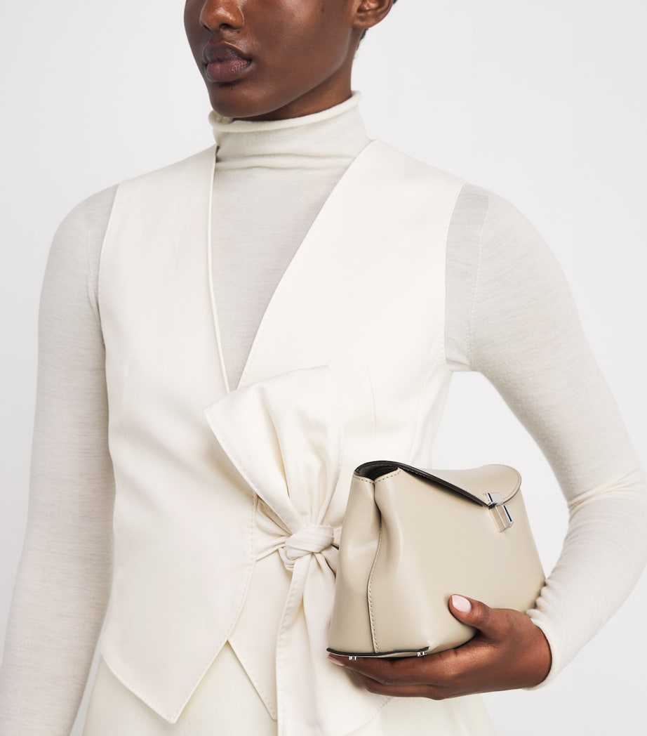 Max Mara White Cotton-Blend Tie-Front Waistcoat