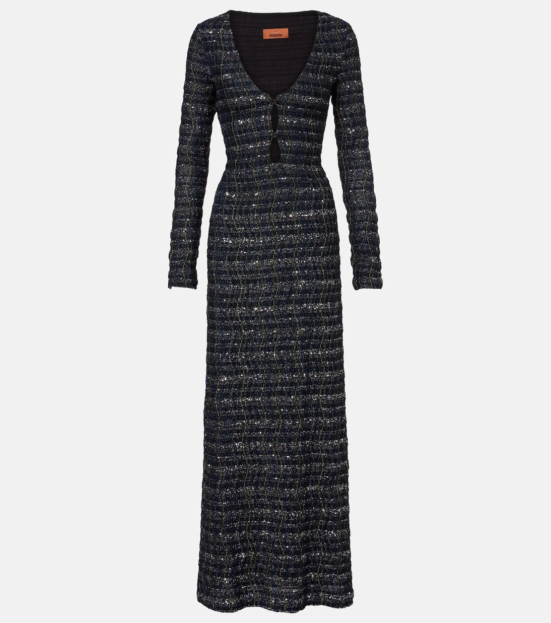 Missoni - فستان ماكسي من التويد المحبوك بقصات