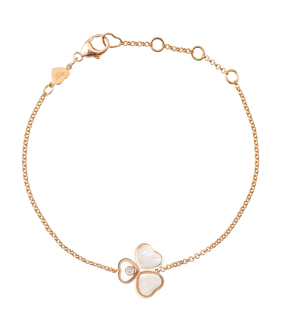 Rose Gold, Diamond and Mother-of-Pearl Happy Hearts Bracelet 18K ROSE GOLD