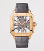 Large Rose Gold Santos de Skeleton Watch 28mm