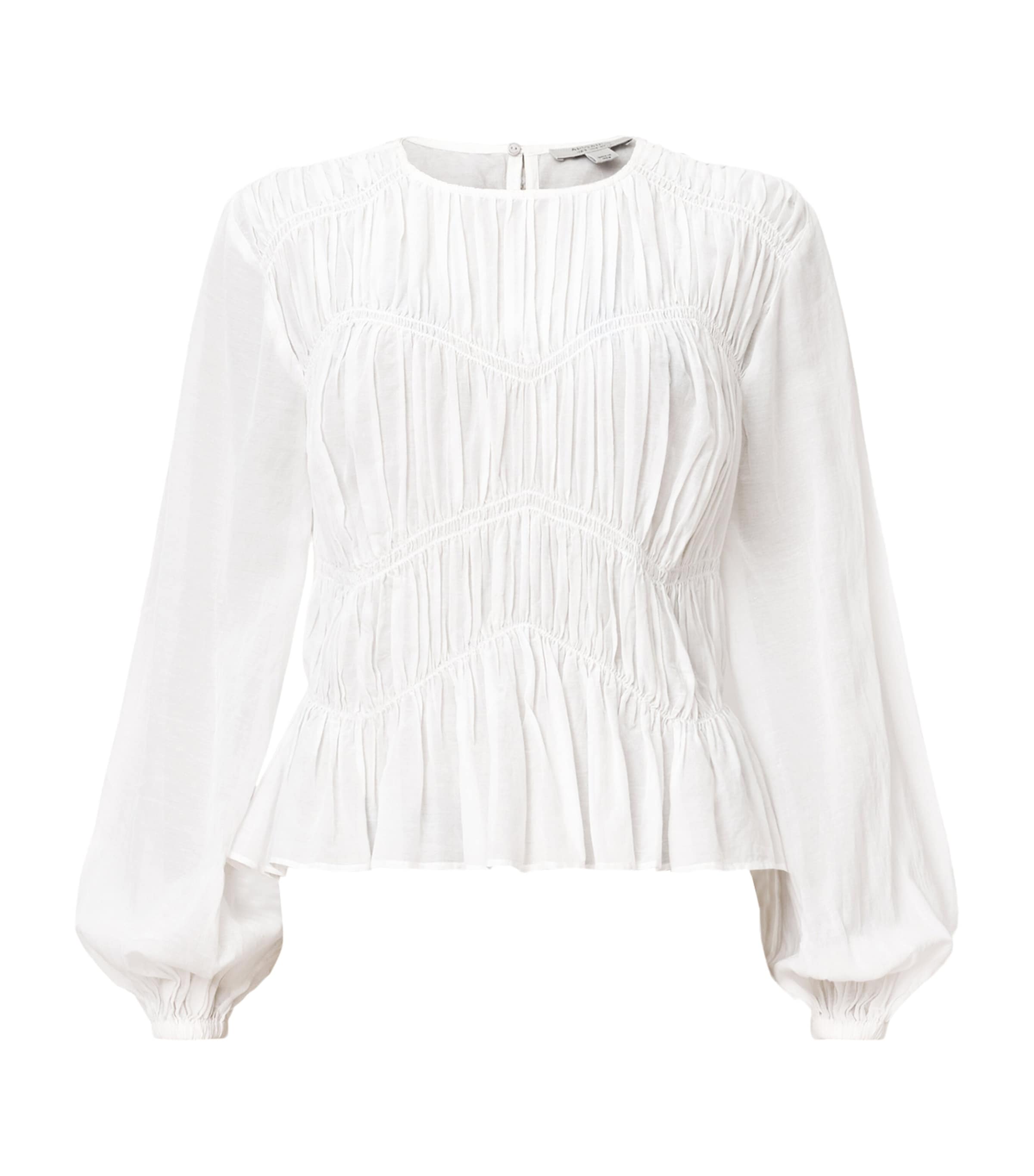 AllSaints White Gathered Melani Blouse